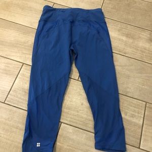 SWEATY BETTY the Power Sculpt cropped Leggings Beetle Blue S